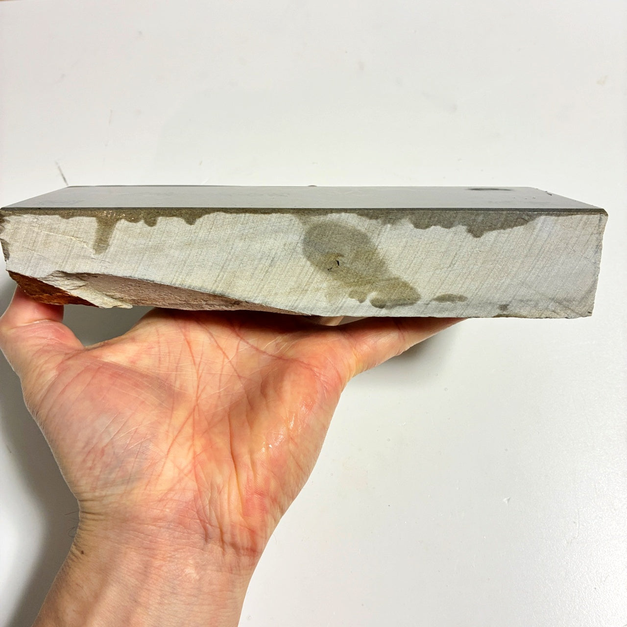 当店では珍しい白っぽさ 1550g 硬さ3.5 浅黄 八木ノ島合砥  正本山 京都 天然砥石